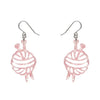 Ball Of Yarn Ripple Drop Earrings - Pink  -  Erstwilder Essentials  -  Quirky Resin and Enamel Accessories