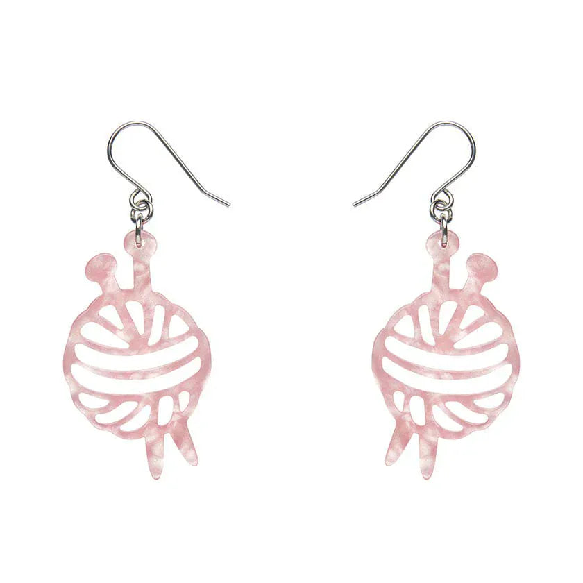 Ball Of Yarn Ripple Drop Earrings - Pink  -  Erstwilder Essentials  -  Quirky Resin and Enamel Accessories