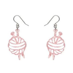 Ball Of Yarn Ripple Drop Earrings - Pink  -  Erstwilder Essentials  -  Quirky Resin and Enamel Accessories