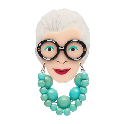 Iris the Style Icon Brooch  -  Erstwilder  -  Quirky Resin and Enamel Accessories
