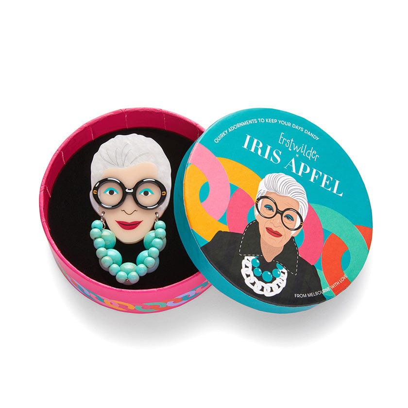 Iris the Style Icon Brooch  -  Erstwilder  -  Quirky Resin and Enamel Accessories