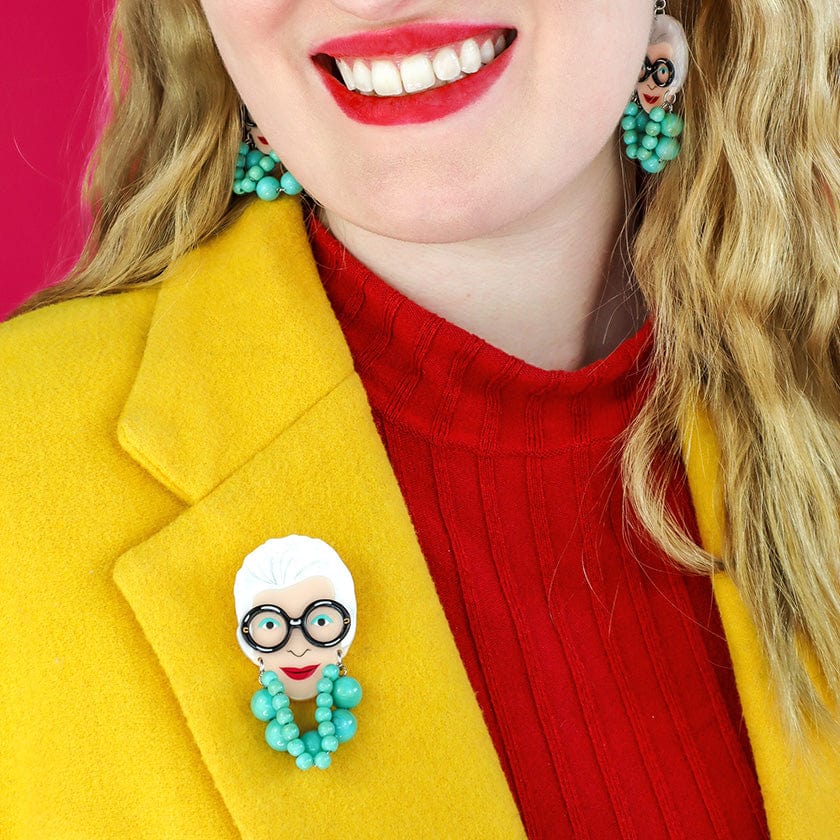 Iris the Style Icon Brooch  -  Erstwilder  -  Quirky Resin and Enamel Accessories