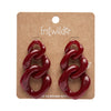 Statement Marble Chain Earrings - Ruby Red