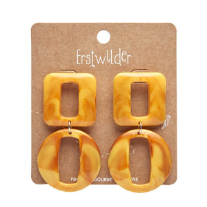 Statement Marble Chunky Drop Earrings - Mustard  -  Erstwilder Essentials  -  Quirky Resin and Enamel Accessories