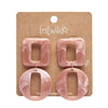 Statement Marble Chunky Drop Earrings - Pink