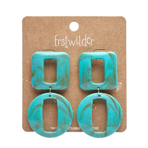 Statement Marble Chunky Drop Earrings - Turquoise  -  Erstwilder Essentials  -  Quirky Resin and Enamel Accessories