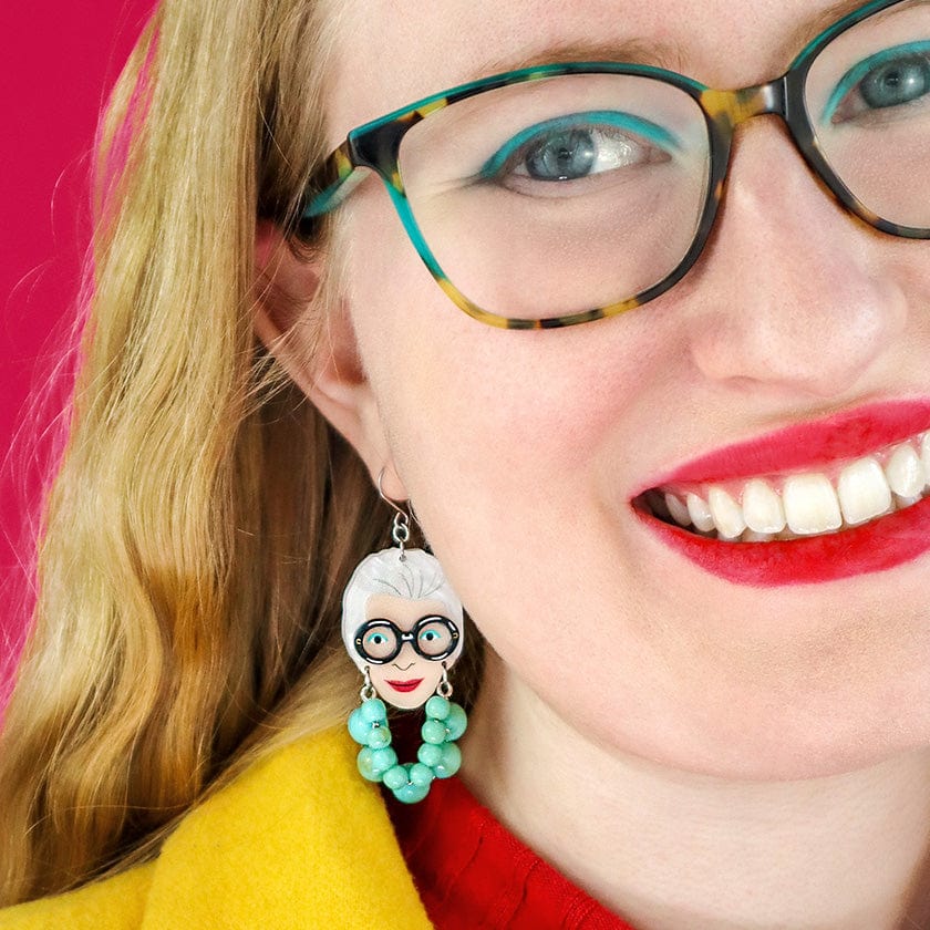 Iris the Style Icon Drop Earrings  -  Erstwilder  -  Quirky Resin and Enamel Accessories