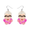 Pretty in Pom Poms Iris Drop Earrings  -  Erstwilder  -  Quirky Resin and Enamel Accessories