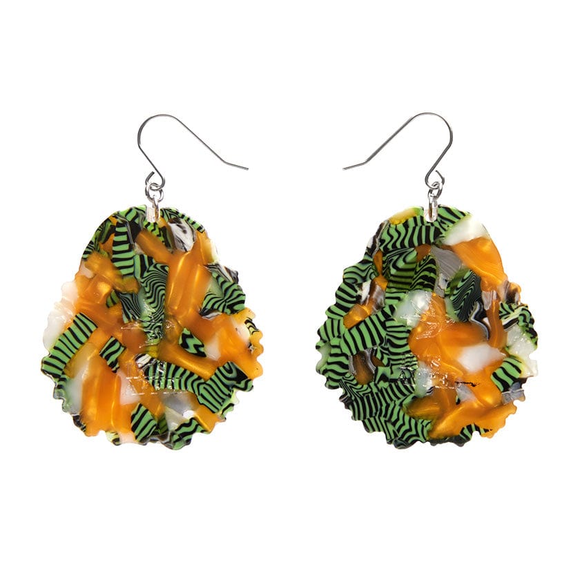 Adorned in Feathers Iris Drop Earrings  -  Erstwilder  -  Quirky Resin and Enamel Accessories
