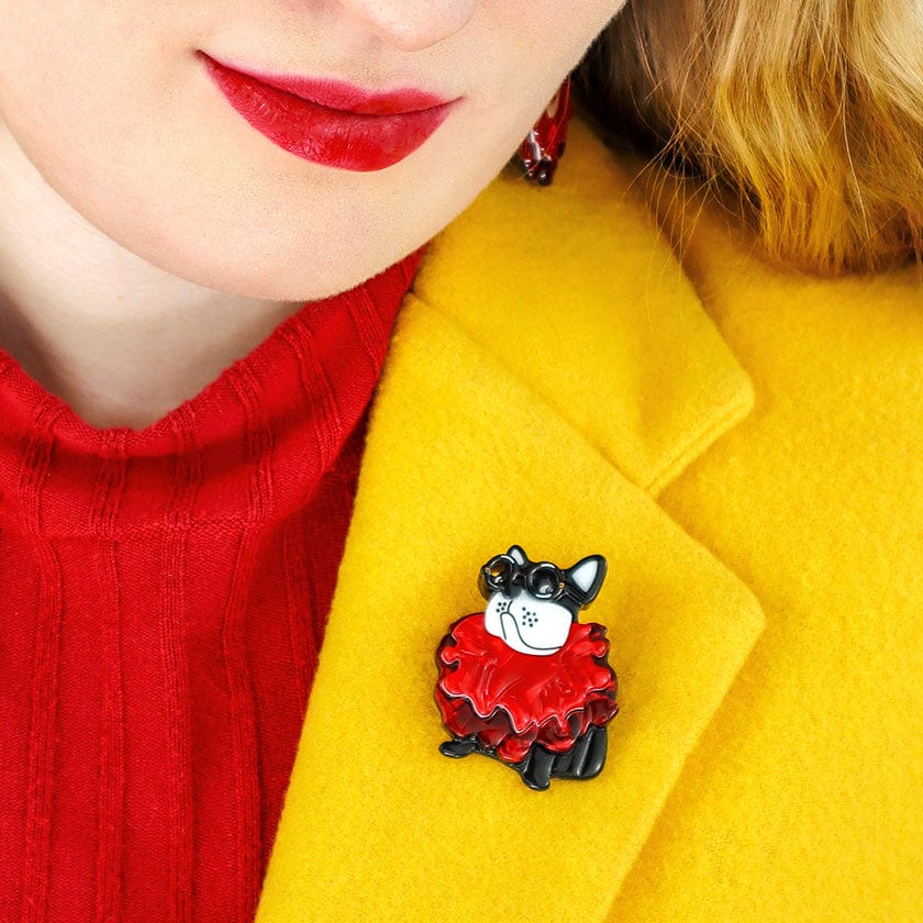 Ruff Ruff-les Mini Brooch  -  Erstwilder  -  Quirky Resin and Enamel Accessories