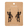 Dancing Skeleton Drop Earrings - Black
