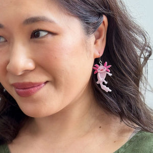Axolotl Drop Earrings  -  Erstwilder  -  Quirky Resin and Enamel Accessories