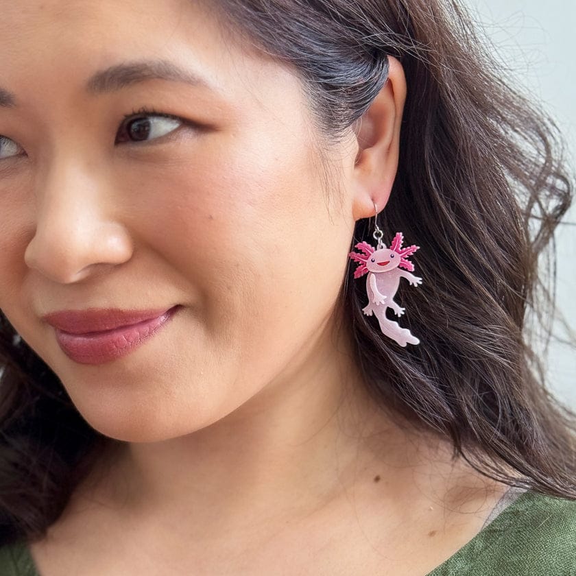 Axolotl Drop Earrings  -  Erstwilder  -  Quirky Resin and Enamel Accessories