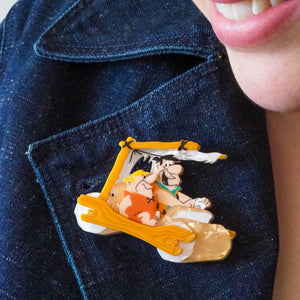 The Flintmobile Brooch  -  Erstwilder  -  Quirky Resin and Enamel Accessories