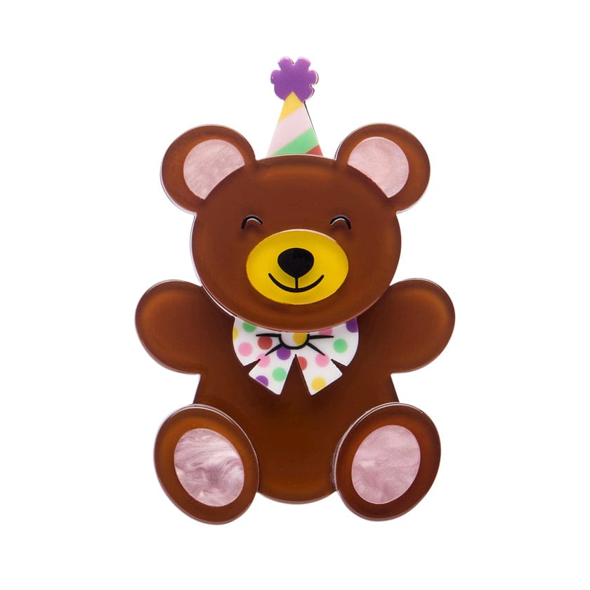 Grand Prize Teddy Brooch  -  Erstwilder  -  Quirky Resin and Enamel Accessories