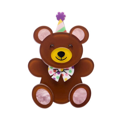 Grand Prize Teddy Brooch  -  Erstwilder  -  Quirky Resin and Enamel Accessories