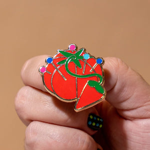 Classic Pin Cushion Enamel Pin  -  Erstwilder  -  Quirky Resin and Enamel Accessories