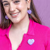 Candy Heart Simplified Mini Brooch – Purple  -  Erstwilder Simplified  -  Quirky Resin and Enamel Accessories