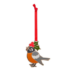 Ruby the Robin Enamel Ornament  -  Erstwilder  -  Quirky Resin and Enamel Accessories