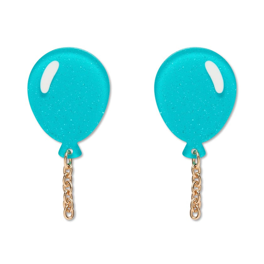 Balloons Drop Earrings – Green  -  Erstwilder Essentials  -  Quirky Resin and Enamel Accessories
