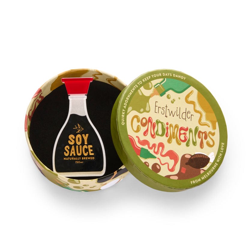 The Joy of Soy Brooch  -  Erstwilder  -  Quirky Resin and Enamel Accessories