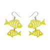 Fish Friends Drop Earrings - Yellow  -  Erstwilder Essentials  -  Quirky Resin and Enamel Accessories