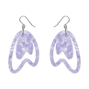 Atomic Boomerang Drop Earrings - Lilac  -  Erstwilder Essentials  -  Quirky Resin and Enamel Accessories