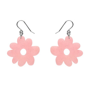 Flower Drop Earrings – Pink  -  Erstwilder Essentials  -  Quirky Resin and Enamel Accessories