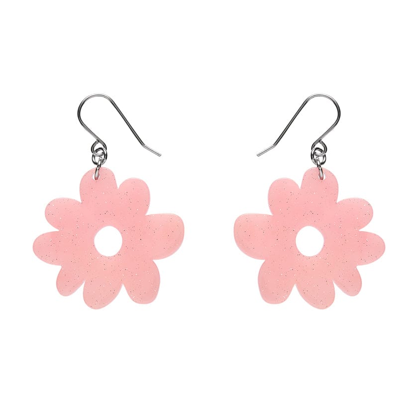 Flower Drop Earrings – Pink  -  Erstwilder Essentials  -  Quirky Resin and Enamel Accessories