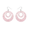 Double Hoop Ripple Drop Earrings - Pink  -  Erstwilder Essentials  -  Quirky Resin and Enamel Accessories