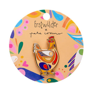 Bessie the Chicken Enamel Pin  -  Erstwilder  -  Quirky Resin and Enamel Accessories