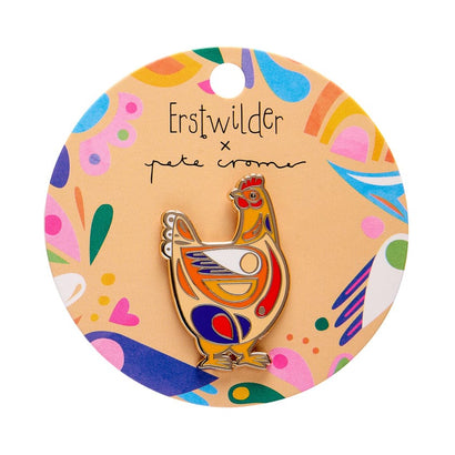 Bessie the Chicken Enamel Pin  -  Erstwilder  -  Quirky Resin and Enamel Accessories