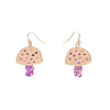 Mushroom Textured Resin Drop Earrings - Pink  -  Erstwilder Essentials  -  Quirky Resin and Enamel Accessories
