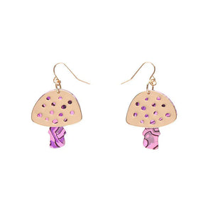 Mushroom Textured Resin Drop Earrings - Pink  -  Erstwilder Essentials  -  Quirky Resin and Enamel Accessories