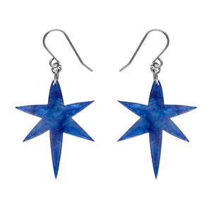 North Star Drop Earrings - Blue  -  Erstwilder Essentials  -  Quirky Resin and Enamel Accessories