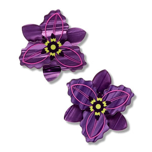 Chocolate Lily Hair Clips – 2 Piece  -  Erstwilder  -  Quirky Resin and Enamel Accessories