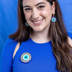 Evil Eye Amulet Brooch  -  Erstwilder  -  Quirky Resin and Enamel Accessories