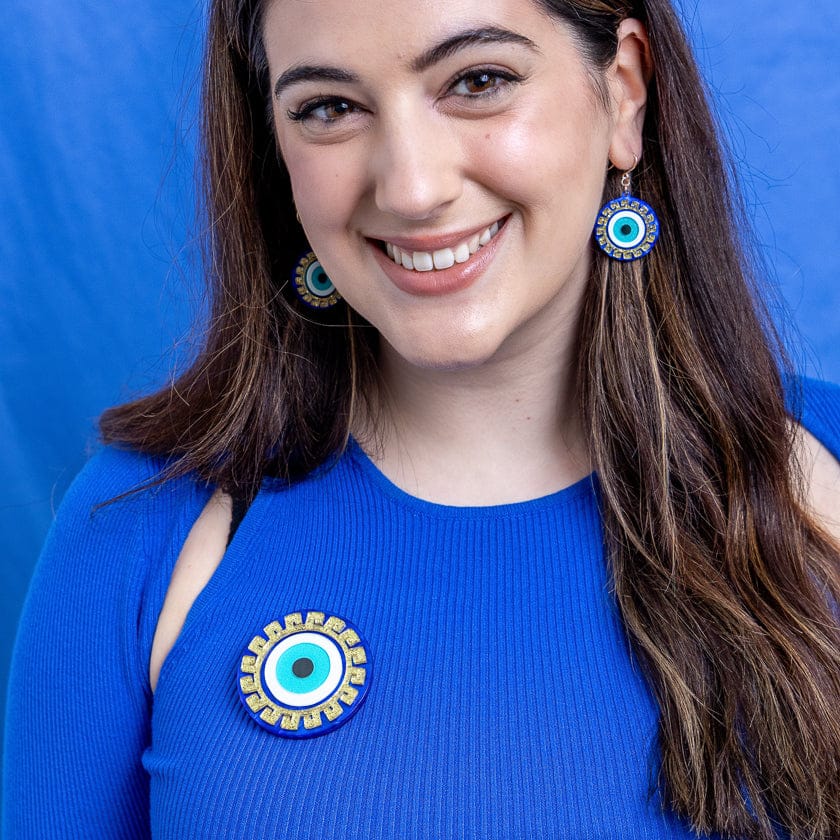 Evil Eye Amulet Brooch  -  Erstwilder  -  Quirky Resin and Enamel Accessories
