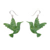 The Riveting Ruby-Throated Hummingbird Drop Earrings  -  Erstwilder  -  Quirky Resin and Enamel Accessories