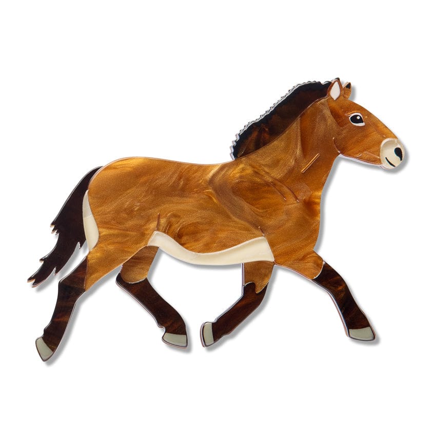 Takhi Wild Horse Brooch  -  Erstwilder  -  Quirky Resin and Enamel Accessories