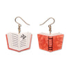 Story Book Drop Earrings - Orange  -  Erstwilder Essentials  -  Quirky Resin and Enamel Accessories