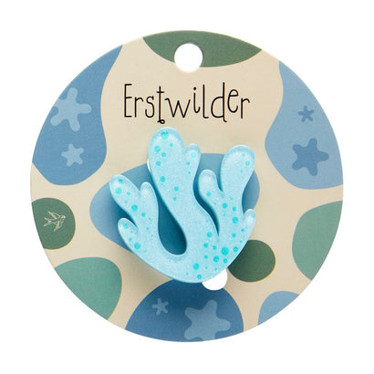 Ocean Coral Simplified Mini Brooch  -  Erstwilder Simplified  -  Quirky Resin and Enamel Accessories