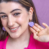 Candy Heart Drop Earrings – Purple  -  Erstwilder Essentials  -  Quirky Resin and Enamel Accessories