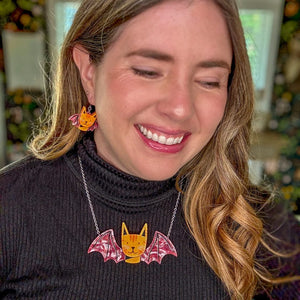Winged Kitty Necklace  -  Erstwilder  -  Quirky Resin and Enamel Accessories