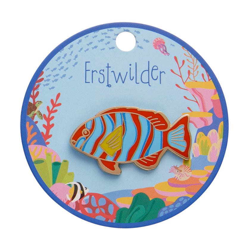 Harlequin Tuskfish Enamel Pin  -  Erstwilder  -  Quirky Resin and Enamel Accessories