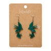 Double Swallow Drop Earrings - Green