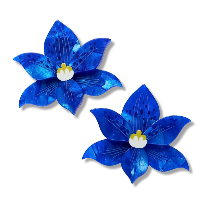 Spotted Sun Orchid Hair Clips - 2 Piece  -  Erstwilder  -  Quirky Resin and Enamel Accessories