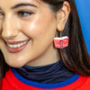 Story Book Drop Earrings - Pink  -  Erstwilder Essentials  -  Quirky Resin and Enamel Accessories