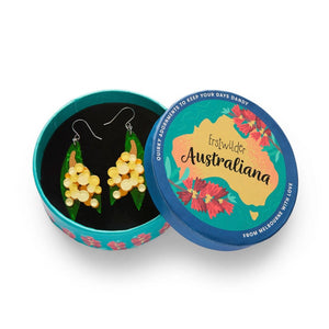 Golden Wattle Drop Earrings  -  Erstwilder  -  Quirky Resin and Enamel Accessories