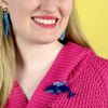 Benevolent Behemoths Blue Whale Brooch  -  Erstwilder  -  Quirky Resin and Enamel Accessories